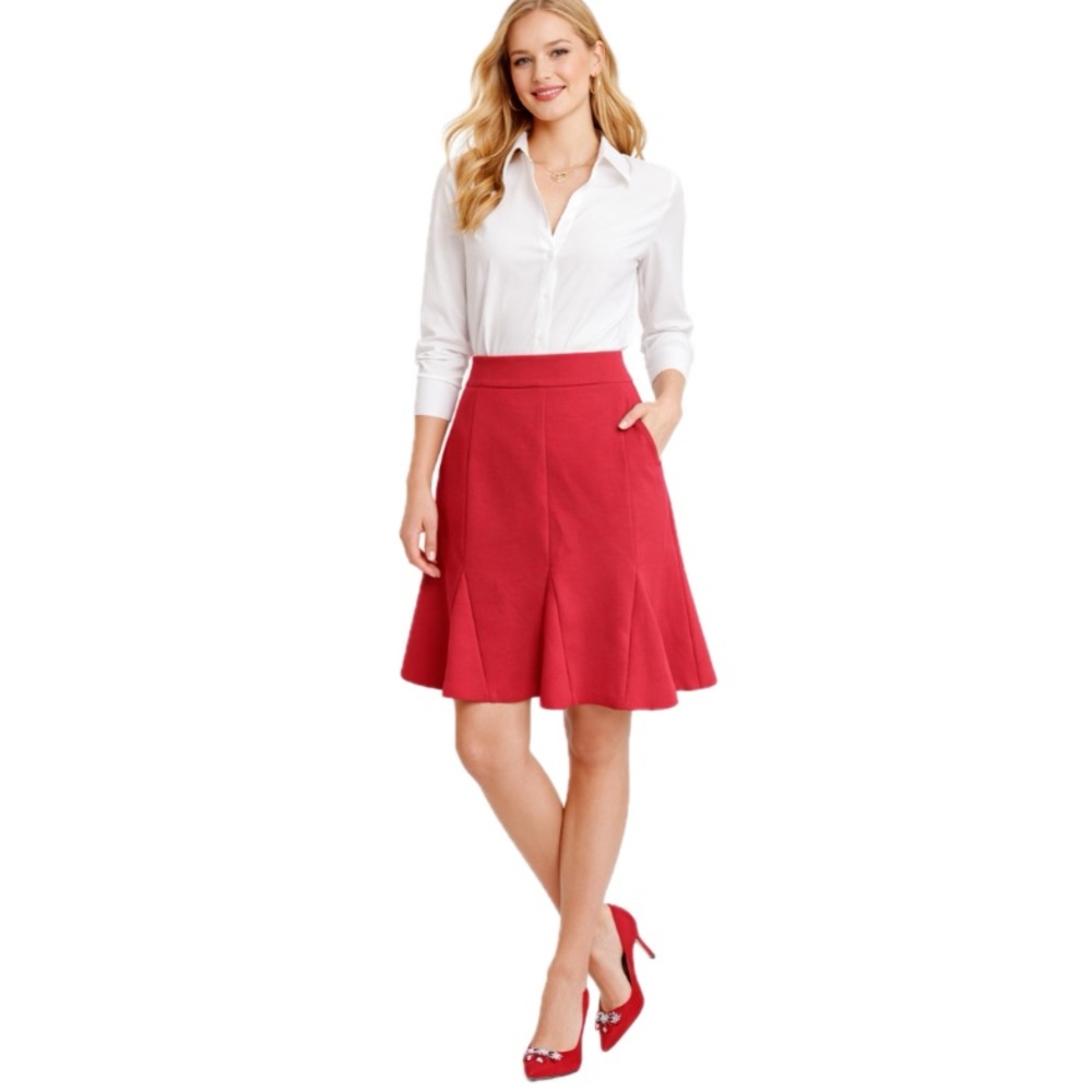 Banana republic, fuchsia Flared Women's Skirt, Size 8